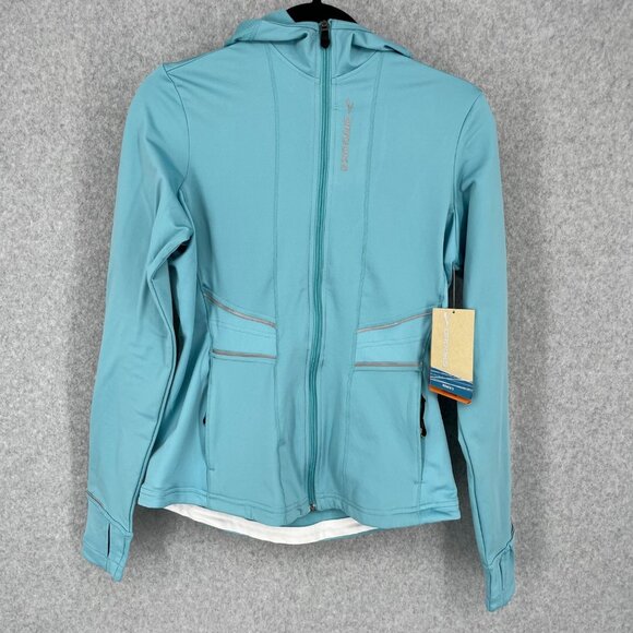 Brooks Tops - Brooks Womens Utopia Thermal Full Zip Hoodie Size M Glacial Water Blue Run NEW